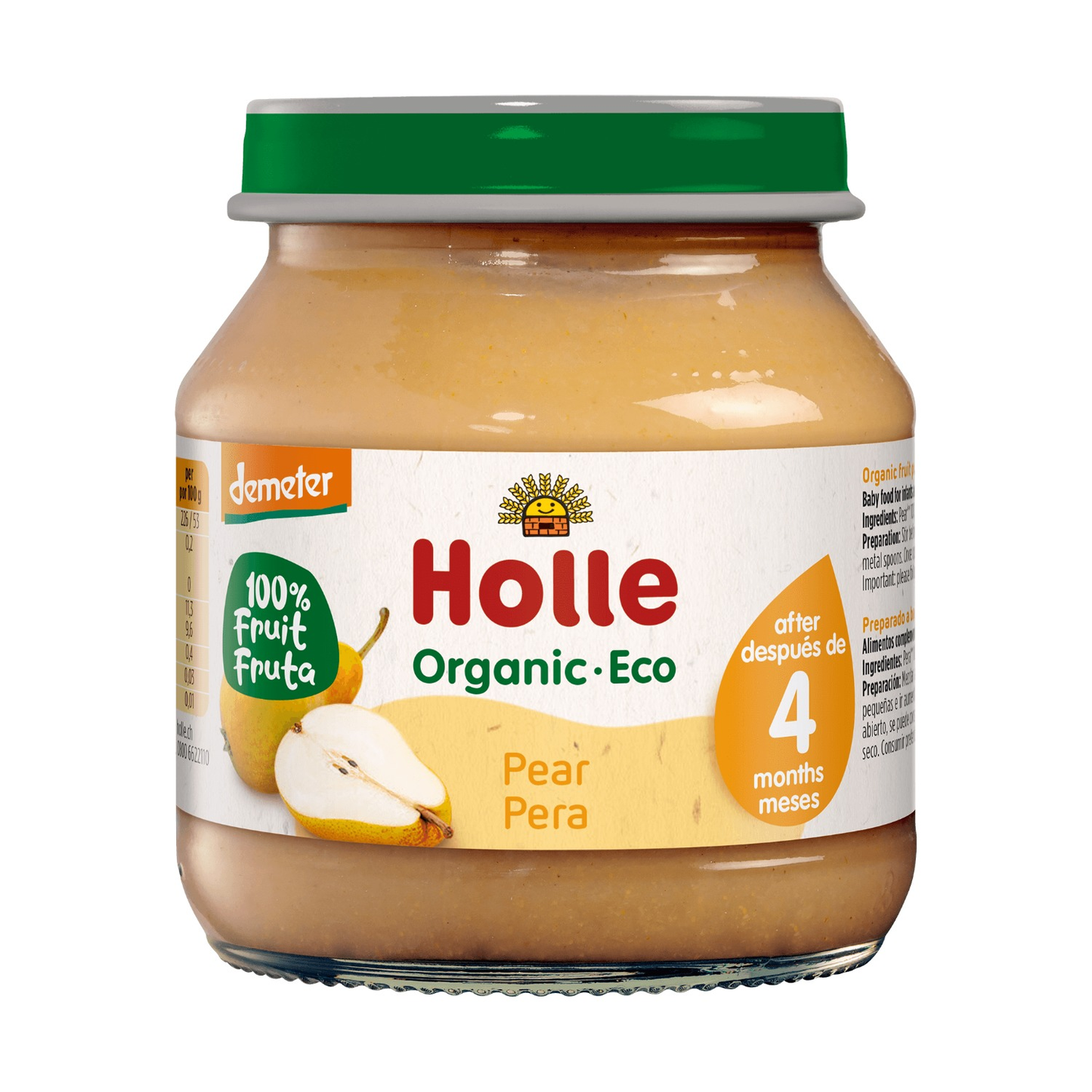 Holle Organic 100% Pear baby food jar 125g