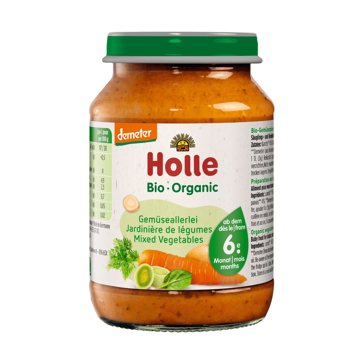 Holle Organic Mixed Vegetables baby food jar 190g