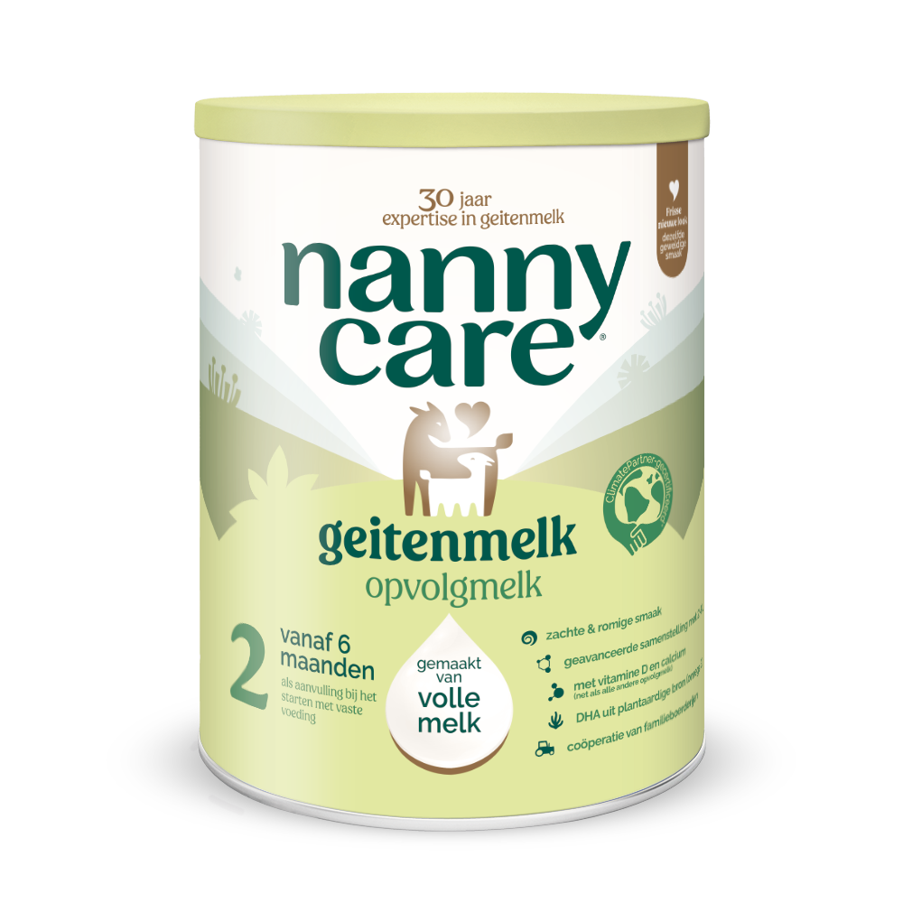 Nannycare Goat Stage 2 Follow-On Milk – Dutch label (Opvolgmelk), 800g tin