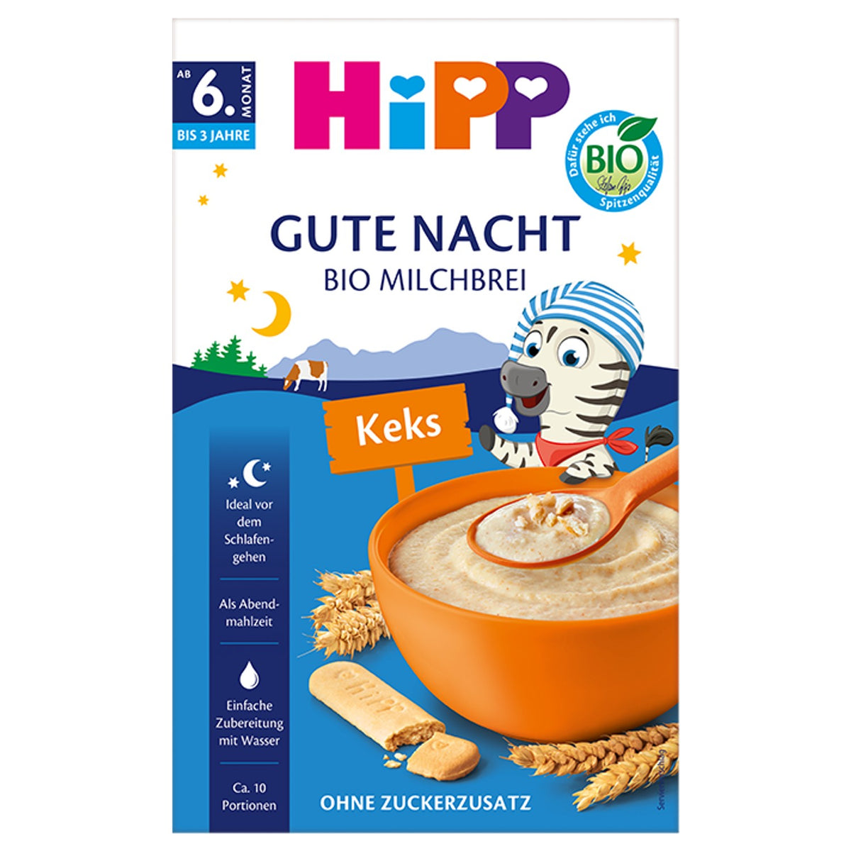 HiPP Gute Nacht Organic Milk Porridge Biscuit (Bio Milchbrei Keks), 475 g – new packaging