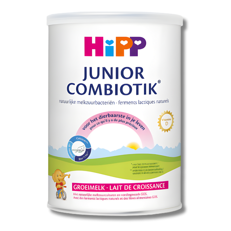 Hipp Junior Combiotik baby formula can on a white background