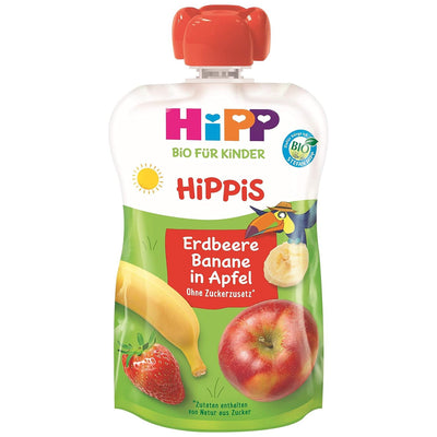 6x HiPP Hippis Strawberry-Banana & Apple Puree