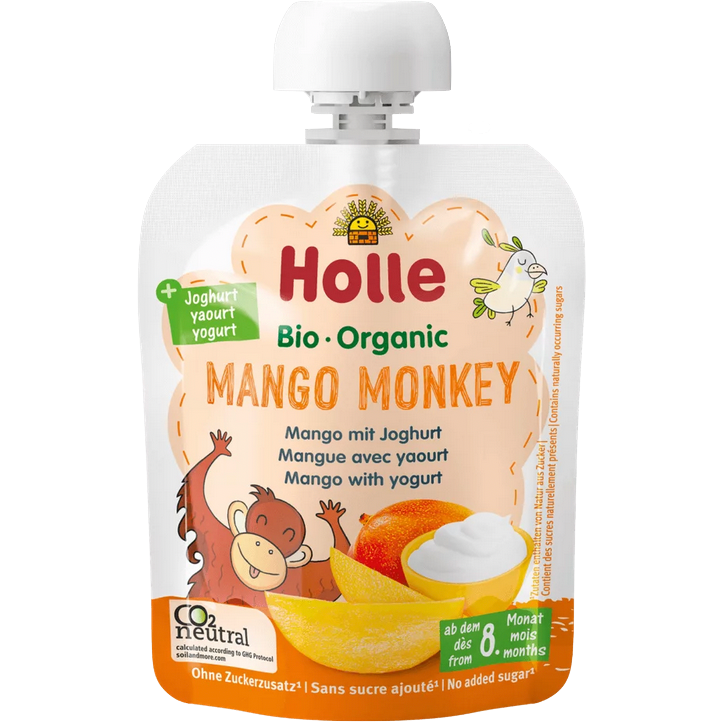 10 x Holle Organic Yogurt Mango Monkey Pouch