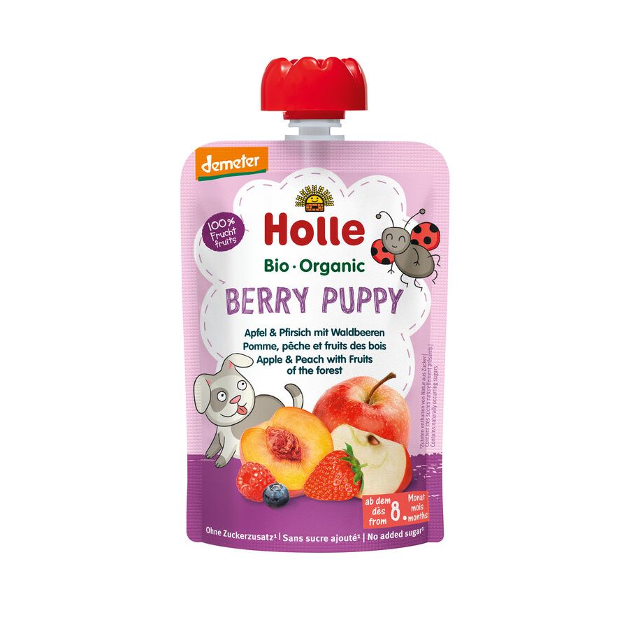 Holle Organic Berry Puppy fruit puree pouch