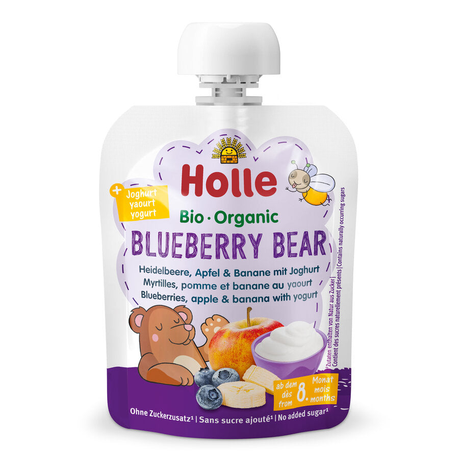 10 x Holle Organic Blueberry Bear Pouch