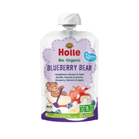 10 x Holle Organic Blueberry Bear Pouch