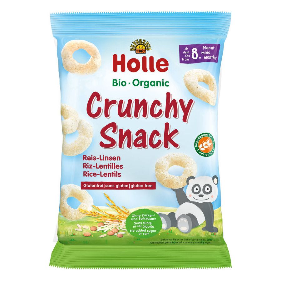 Holle Organic Crunchy Snack Rice & Lentils, pack