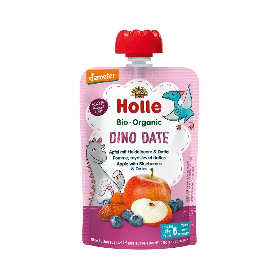 Holle Organic Dino Date fruit puree pouch