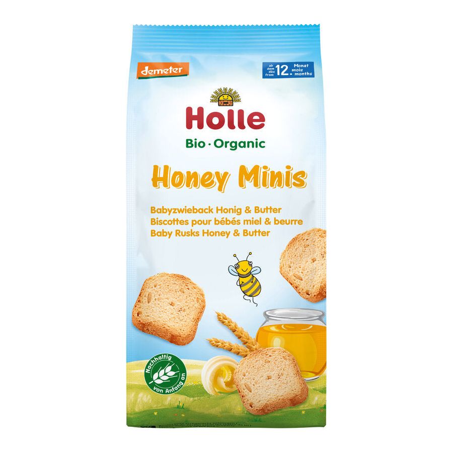 Holle Organic Honey Mini Rusks, pack