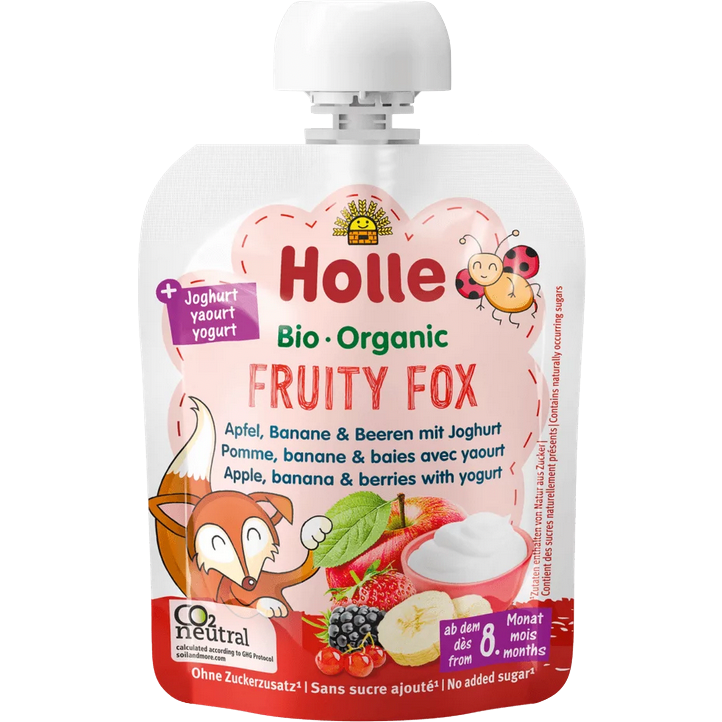 10 x Holle Organic Yogurt Fruity Fox Pouch