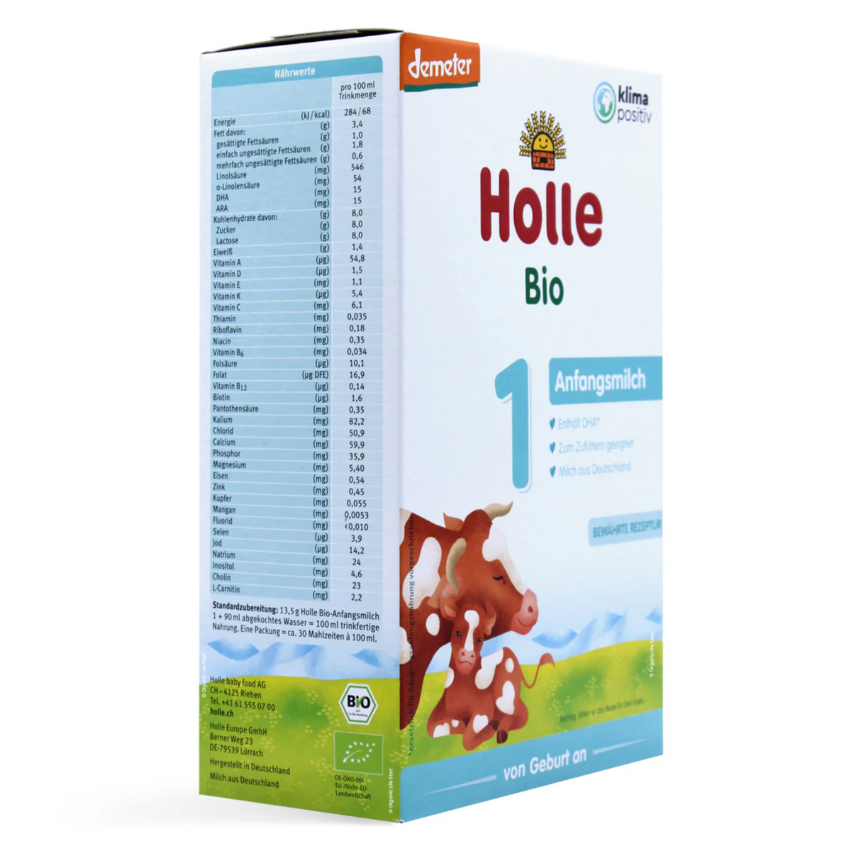 Holle Organic Cow Stage 1 Infant Formula, 400g – product photo 2