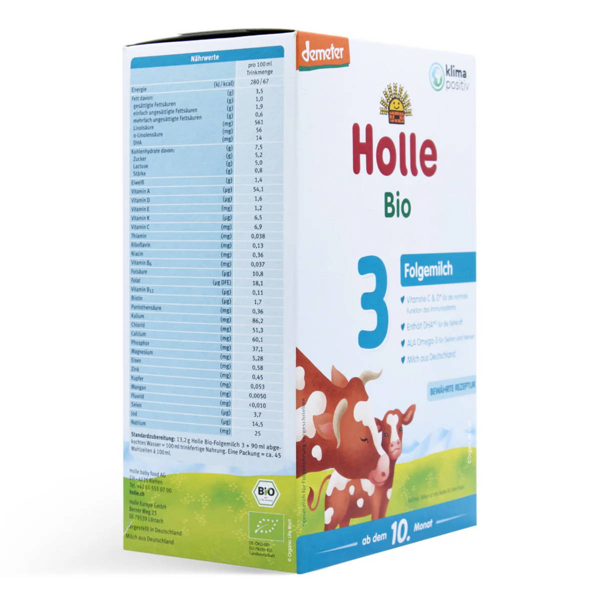Holle Organic Cow Stage 3 Follow-On Formula, 600g – product photo 2