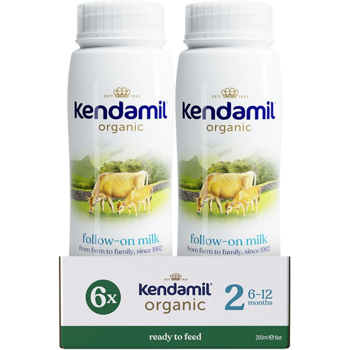 Kendamil Organic Stage 2 Ready-to-Feed 200ml bottle and box