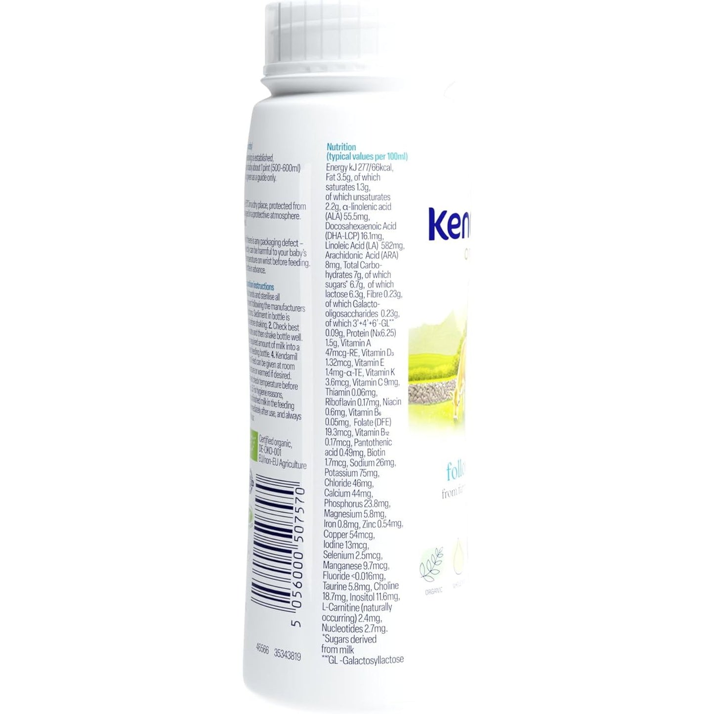 
                  
                    Nutritional information label on a bottle with visible brand name 'Kerr'.
                  
                