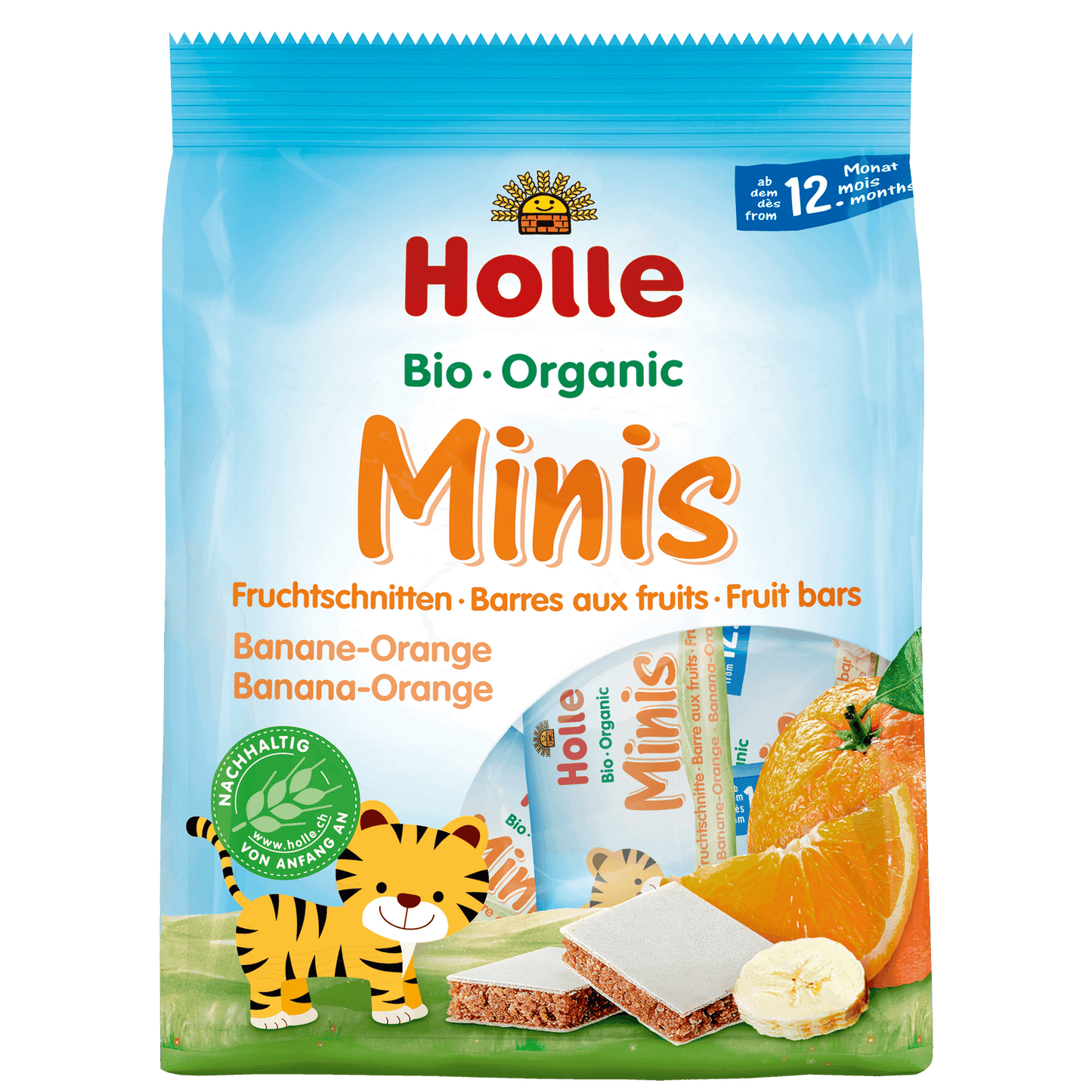Holle Organic Minis Fruit Bars Banana-Orange