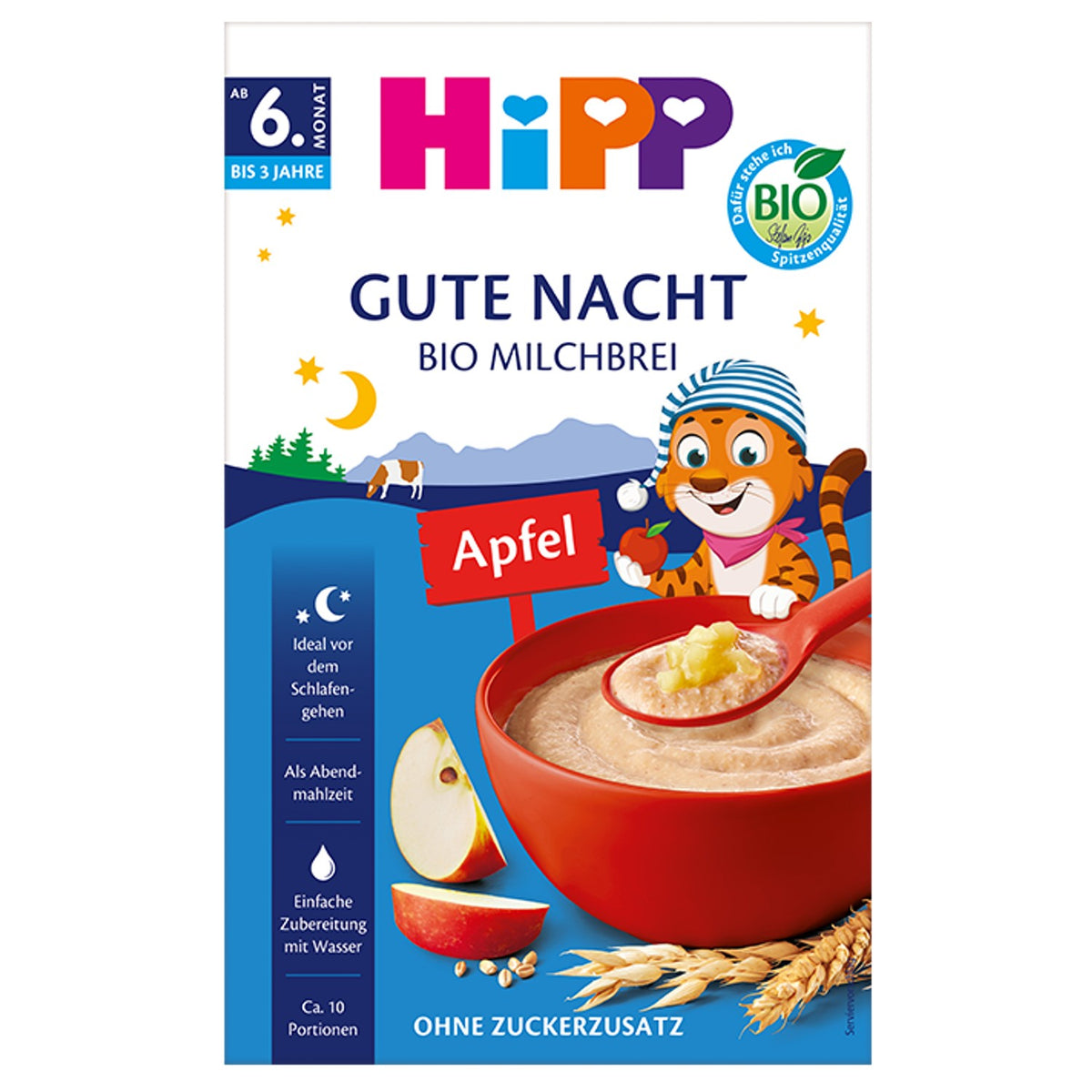 HiPP Gute Nacht Organic Milk Porridge Apple (Bio Milchbrei Apfel), 475 g – new packaging