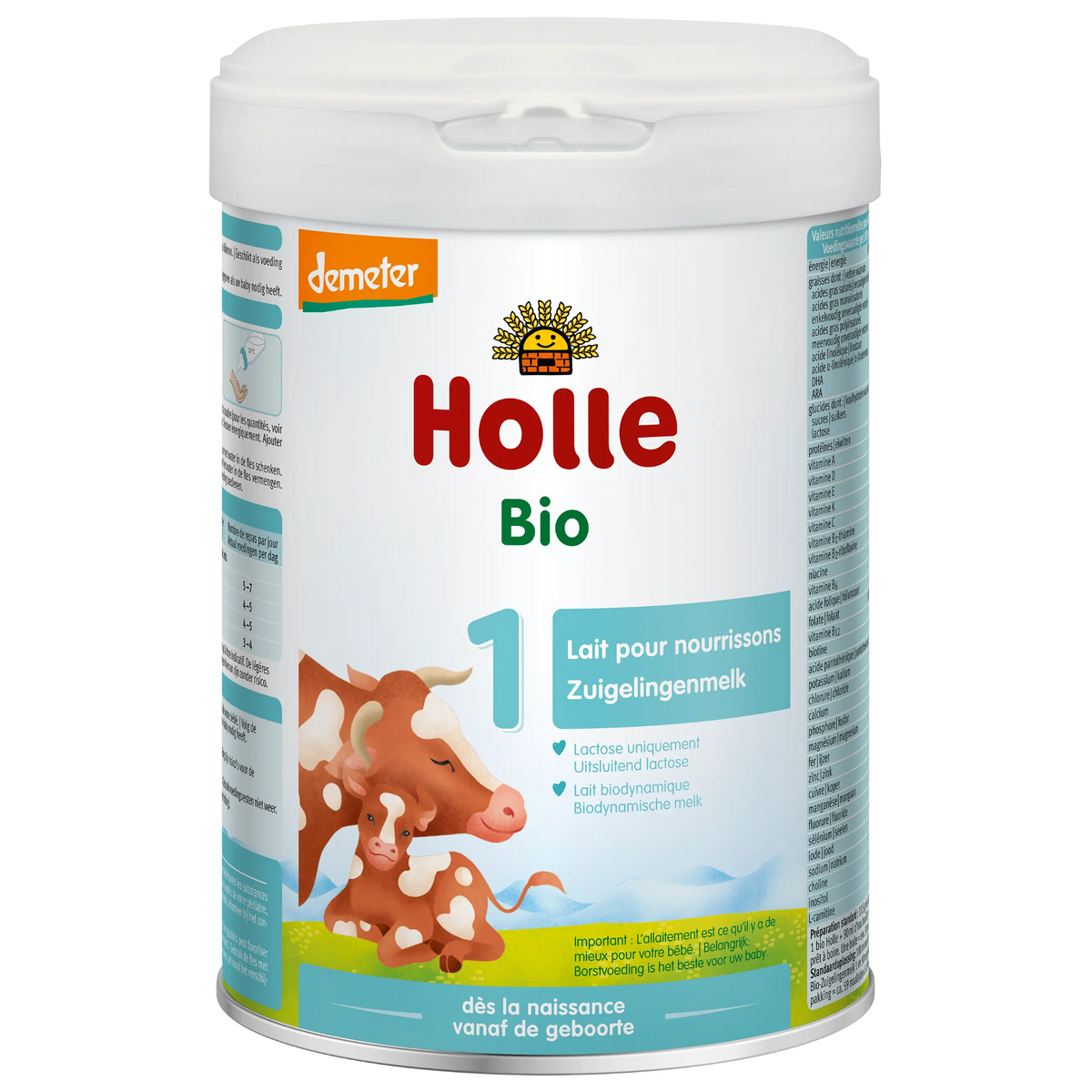 Holle Organic Cow Stage 1 Infant Formula, 800g tin