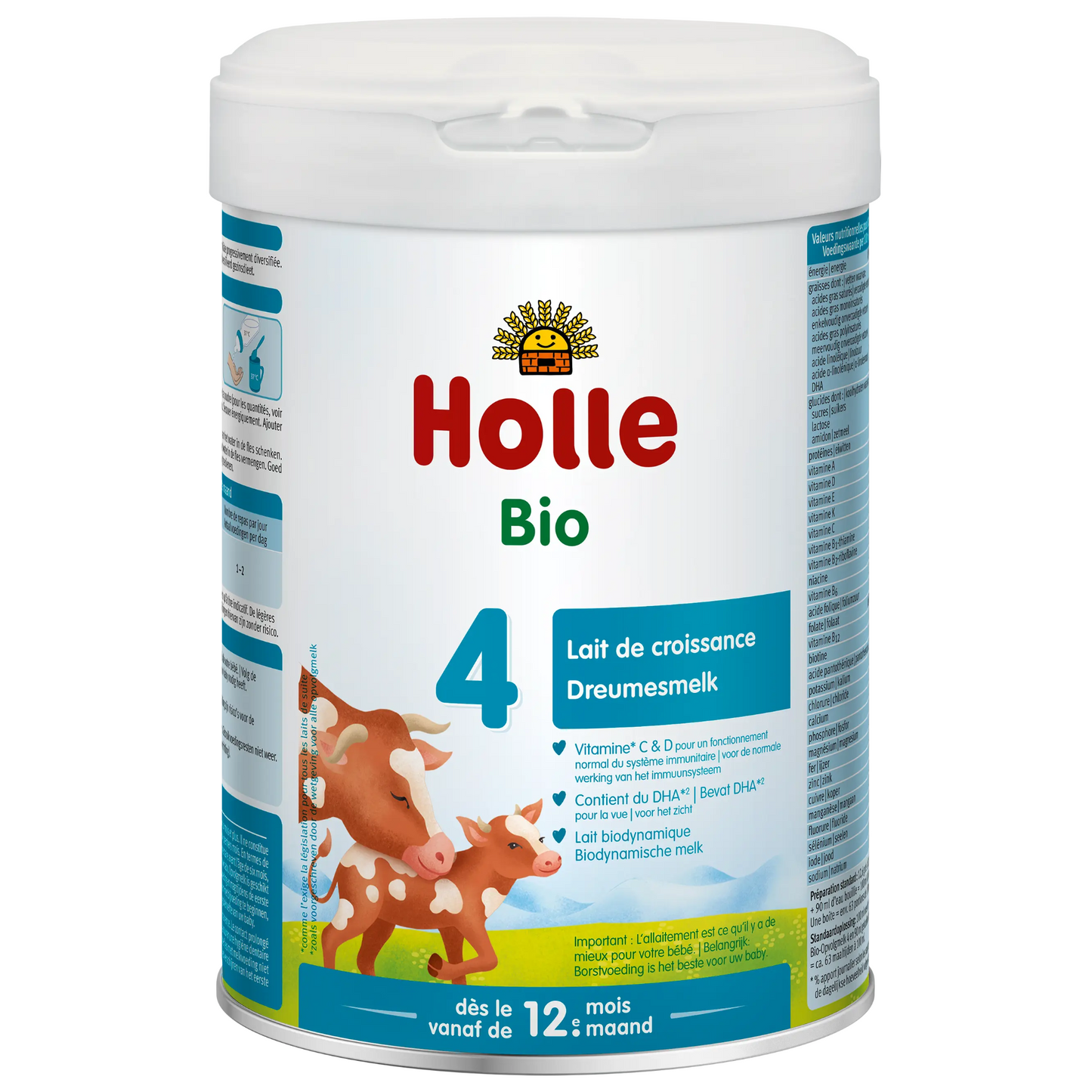 Holle Organic Cow Stage 4 Toddler Formula, 800g tin