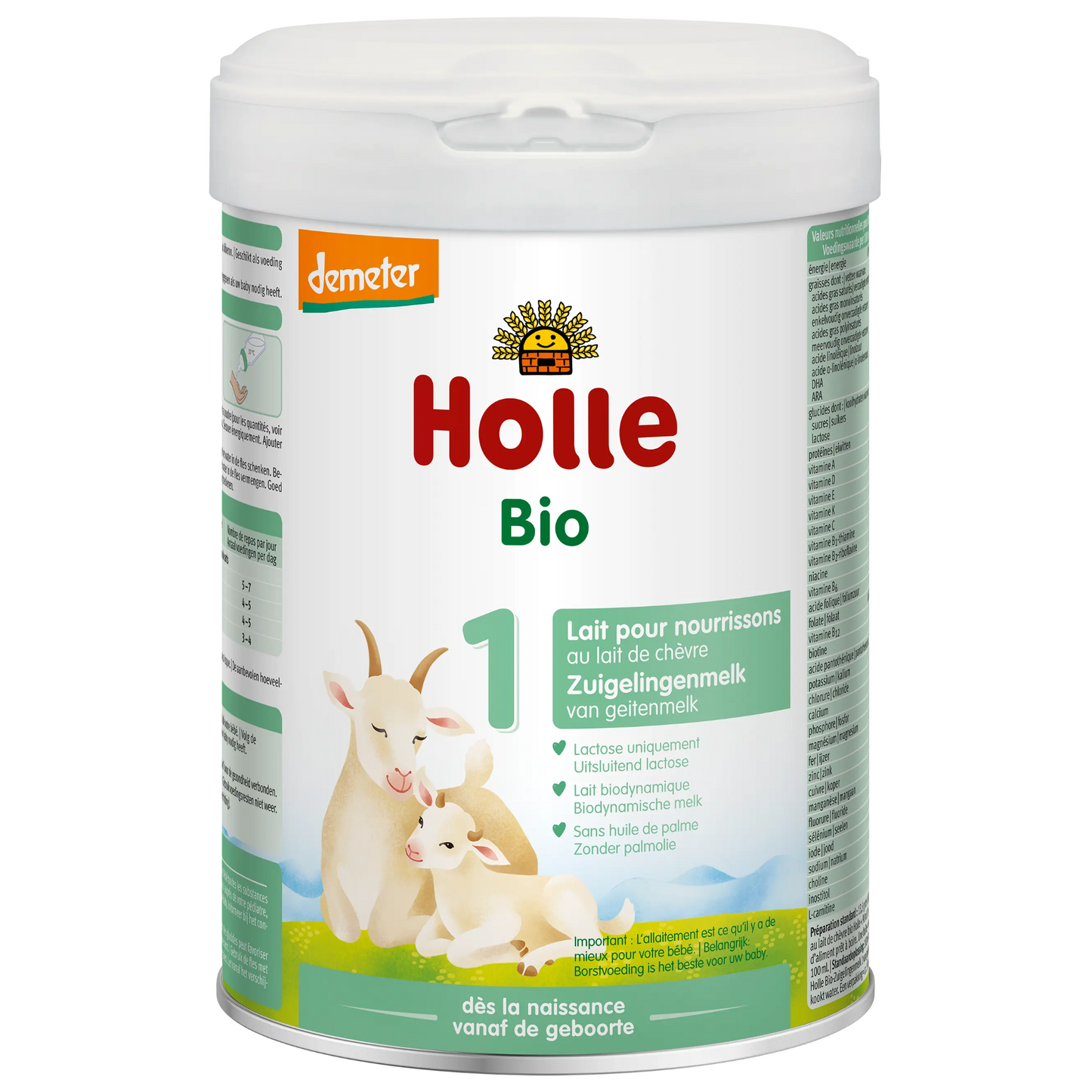 Holle Organic Goat Stage 1 Infant Formula, 800g tin
