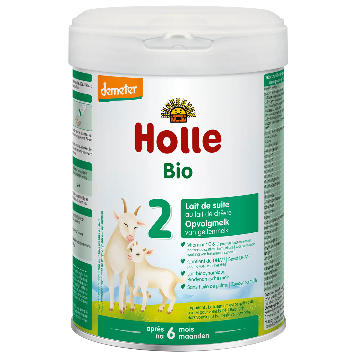 Holle Organic Goat Stage 2 Follow-On Formula, 800g tin