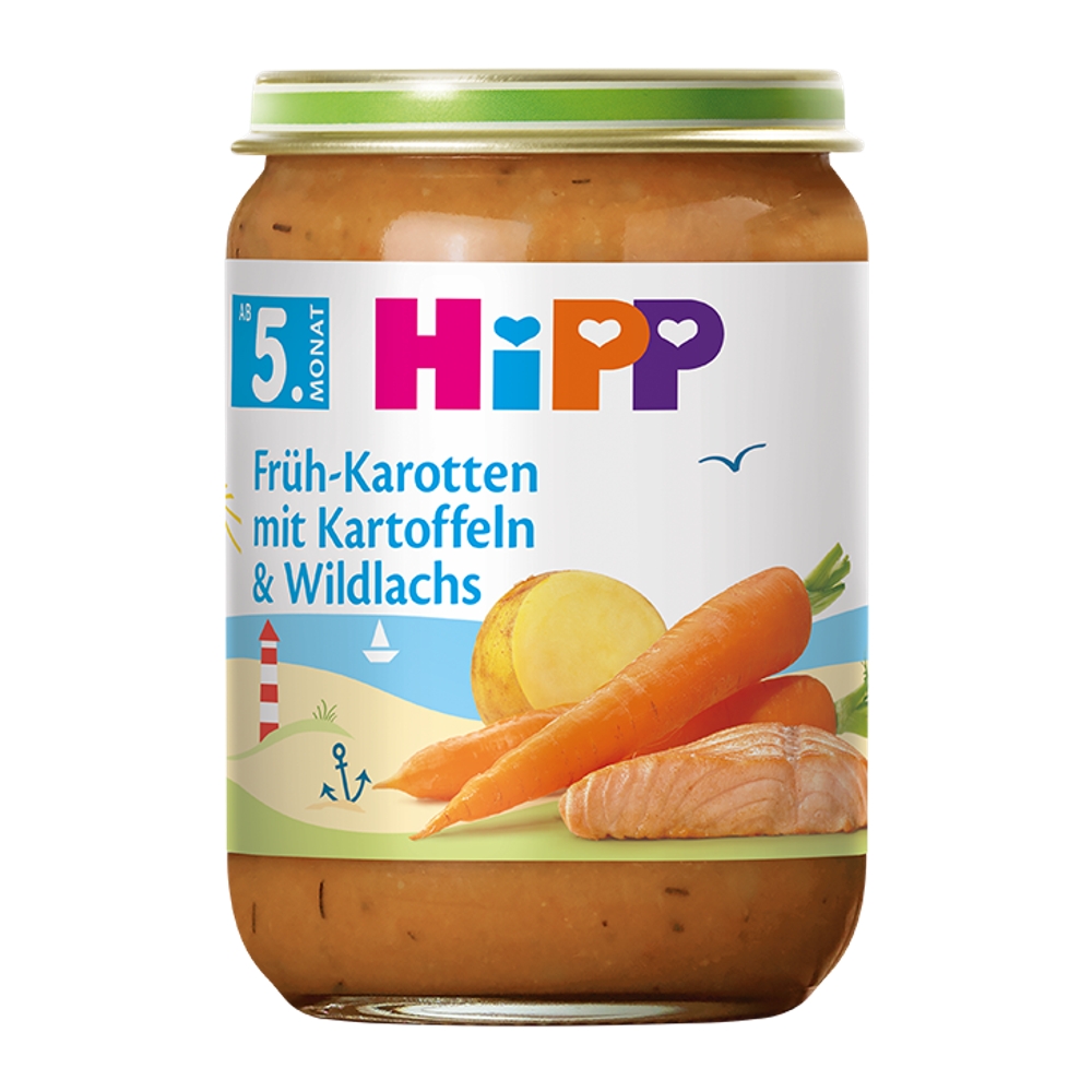 HiPP Organic Carrots with Potatoes & Wild Salmon 190g jar