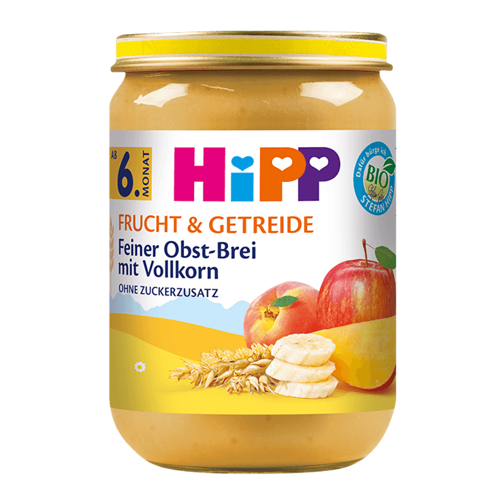 HiPP Organic Fruit Purée with Wholegrain 190g jar